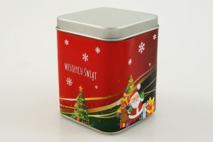 Upominek świąteczny personalizowana puszka z kawą lub herbatą 90g - mikołaj