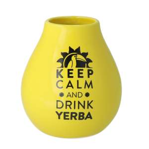 Tykwa ceramiczna - Matero yellow - KEEP CALM AND DRINK YERBA 350 ml